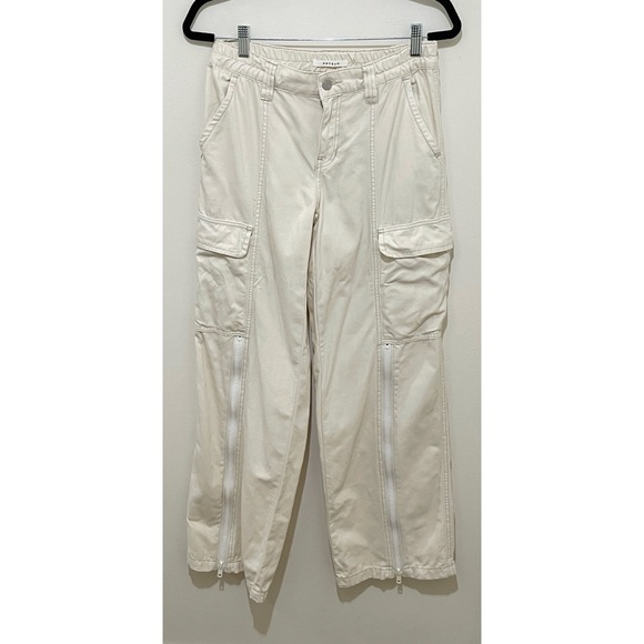 PacSun Cream Cargo Pants Utility Low Rise Puddle, Size Small - Picture 1 of 12
